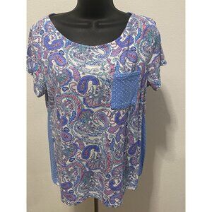 Caribbean Joe Island Supply Company Womens Size Medium(8-10) Top Short Sleeve